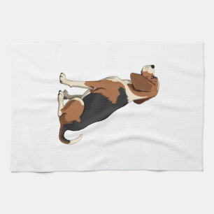 Illustration Rückansicht Vintage-Beagle-Hund Haust Geschirrtuch