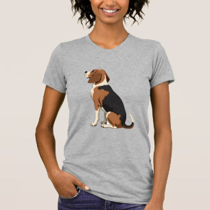 Illustration Rückansicht Vintage-Beagle-Hund Haust T-Shirt