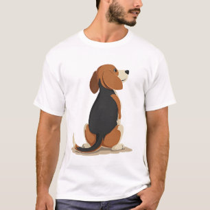 Illustration Rückansicht Vintage-Beagle-Hund Haust T-Shirt