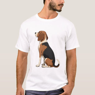 Illustration Rückansicht Vintage-Beagle-Hund Haust T-Shirt