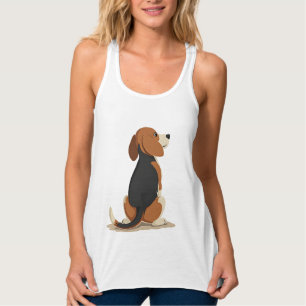 Illustration Rückansicht Vintage-Beagle-Hund Haust Tank Top