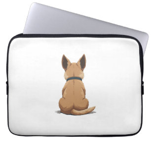 Illustration Rückansicht Vintage Hund mit großen O Laptopschutzhülle