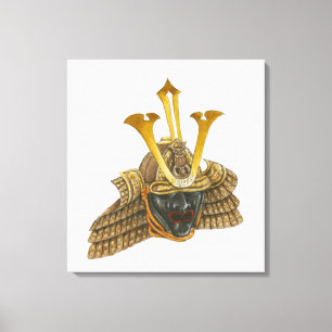 Illustration Samuraisturzhelms des des 16. Leinwanddruck