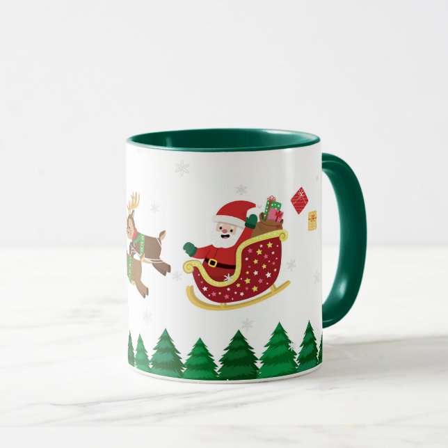Illustration Santa Clause Reittiere Tasse (VorderseiteRechts)