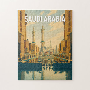 Illustration Saudi-Arabien Reise Kunst Vintage Puzzle