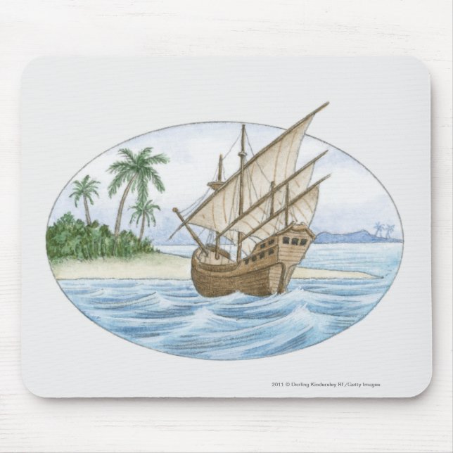 Illustration Schiffs des des 16. Jahrhundertsnahe Mousepad (Vorne)