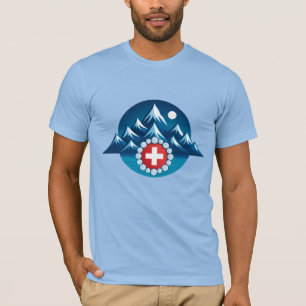 Illustration Schweizer Alpen T-Shirt