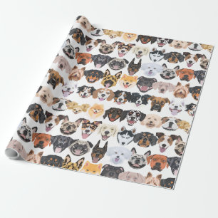 Illustration seamless pattern happy dogs geschenkpapier