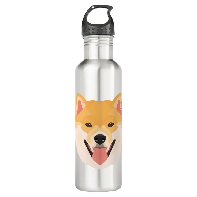 Illustration Shiba Inu Edelstahlflasche