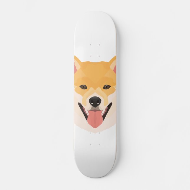 Illustration Shiba Inu Skateboard (Vorderseite)