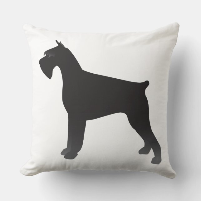 Illustration-Silhouette des Riesenschnauzer Dog Br Kissen (Vorderseite)