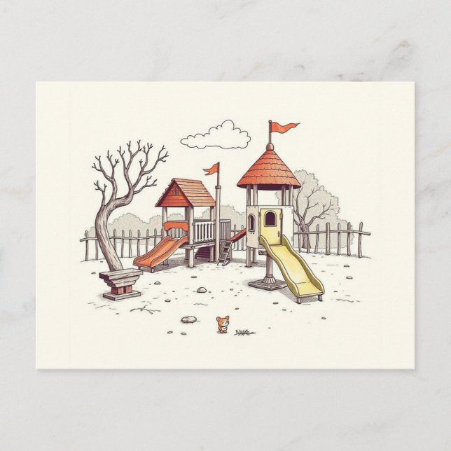 Illustration - Spielplatz Postkarte (Vorderseite)