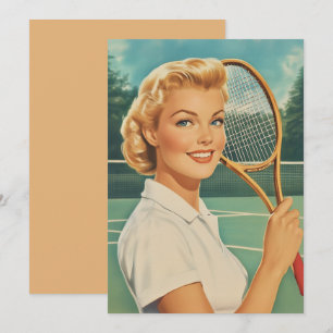 Illustration Tennis Woman in der Zeitschrift der 5 Einladung