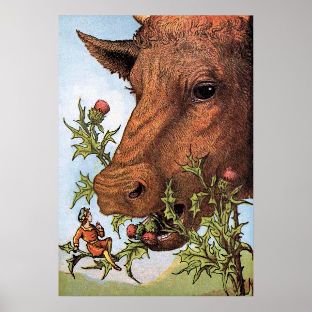 Illustration "Tom Thumb and the Cow" Poster (Vorne)
