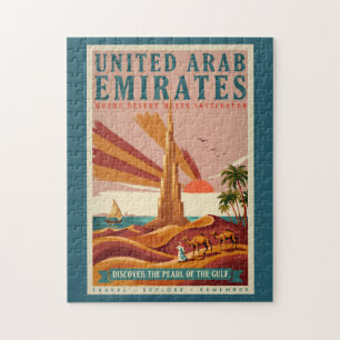 Illustration UAE Kamel Burj Khalifa Reise Kunst Puzzle