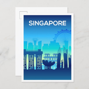 Illustration über Kunstreisen in Singapur Postkarte