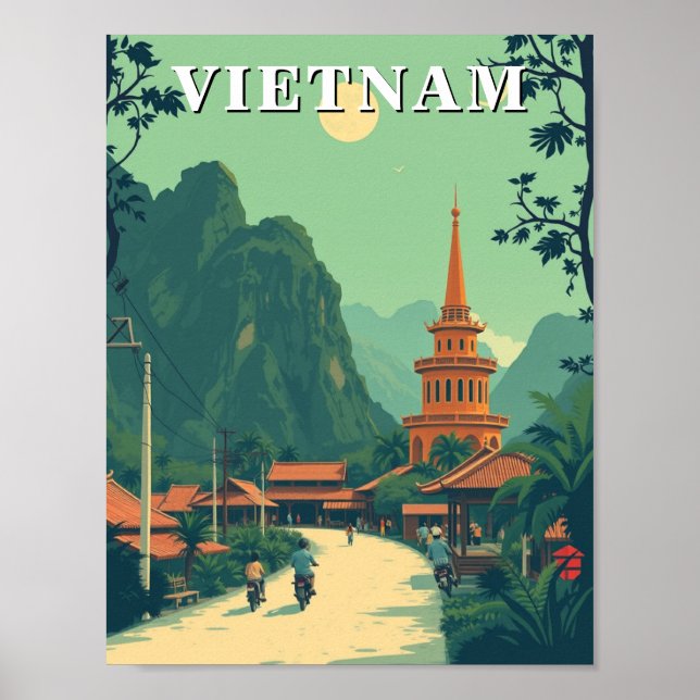 Illustration über ländliche Vietnam Poster (Vorne)