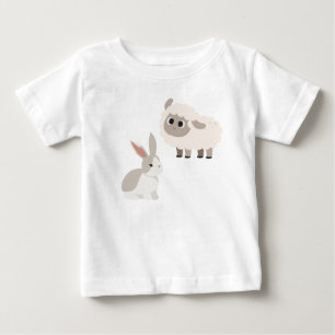 Illustration über niedliche Cartoon von Schafen un Baby T-shirt