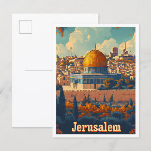 Illustration über Reisen in Jerusalem Postkarte