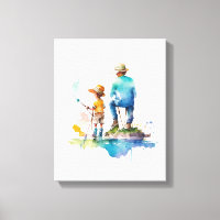Illustration über Vater und Sohn Wasserfarbe Kunst