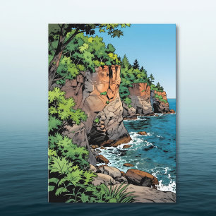 Illustration und Gedicht aus Door County, Wisconsi Karte