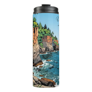 Illustration und Gedicht aus Door County, Wisconsi Thermosbecher
