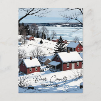Illustration und Wintergedicht aus Door County, Wi Postkarte