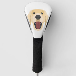 Illustration verfolgt Gesicht goldenes Retriver Golf Headcover