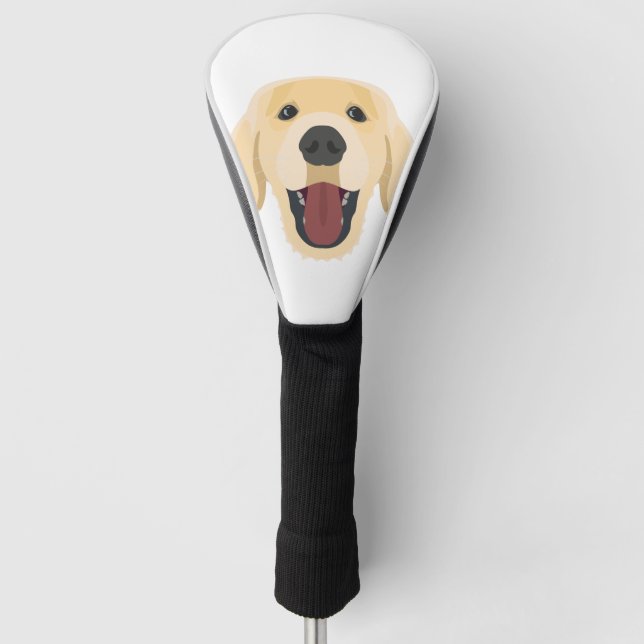 Illustration verfolgt Gesicht goldenes Retriver Golf Headcover (Vorderseite)
