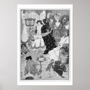 Illustration, vermutlich vom Kampf des Galans Poster