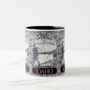 Illustration Vintage-Idaho-Tasse in makellosem Zus Zweifarbige Tasse
