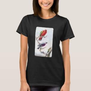 Illustration Vintager Cotinga- und Papageienvögel T-Shirt