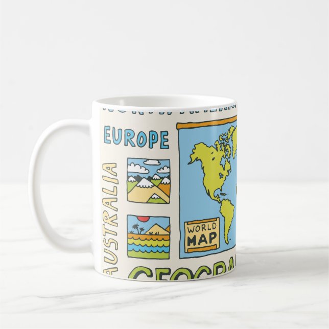 Illustration Vintager Geografie Kaffeetasse (Links)