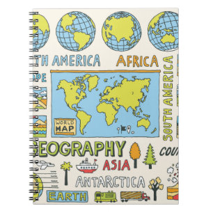 Illustration Vintager Geografie Notizblock