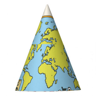 Illustration Vintager Geografie Partyhütchen