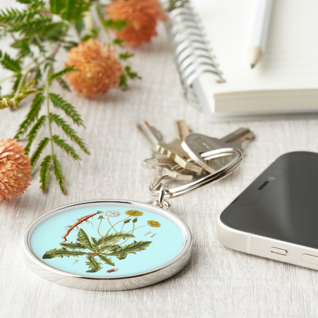 Illustration Vintager Löwenzahn Schlüsselanhänger (Seite)