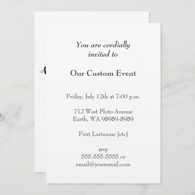 Illustration Vintager Schreibmaschinen Einladung (Vorne/Hinten)