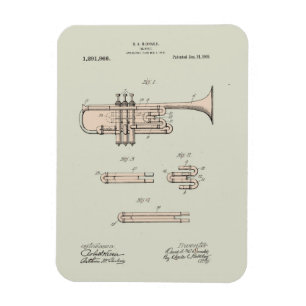 Illustration Vintager Trumpet Magnet