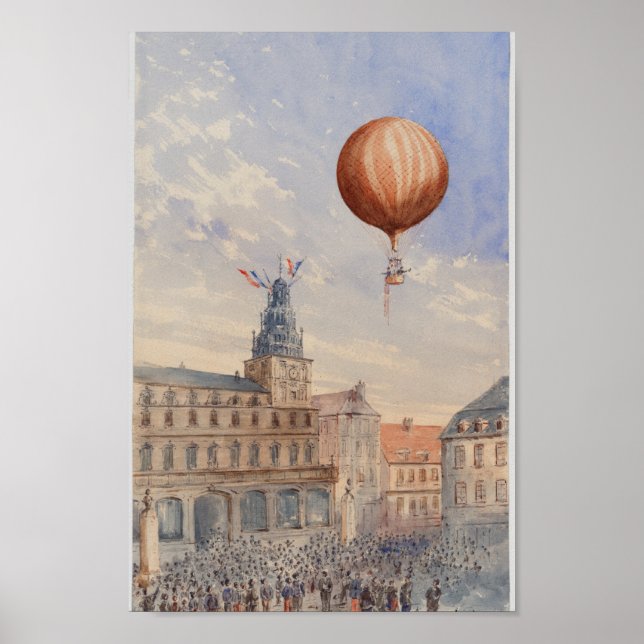 Illustration Vintages Frankreich Poster (Vorne)
