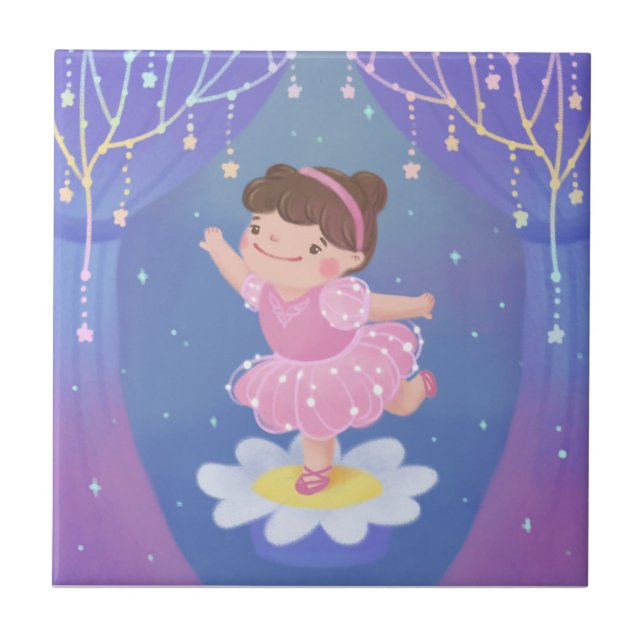 Illustration vom Traum einer Ballerina Fliese (Vorderseite)