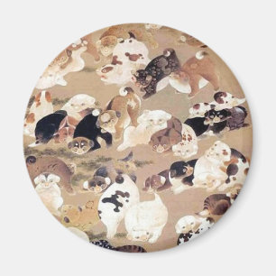 Illustration von 100 Hunden durch Ito Jakuchu Magnet