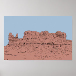 Illustration von Bluff, Utah Poster