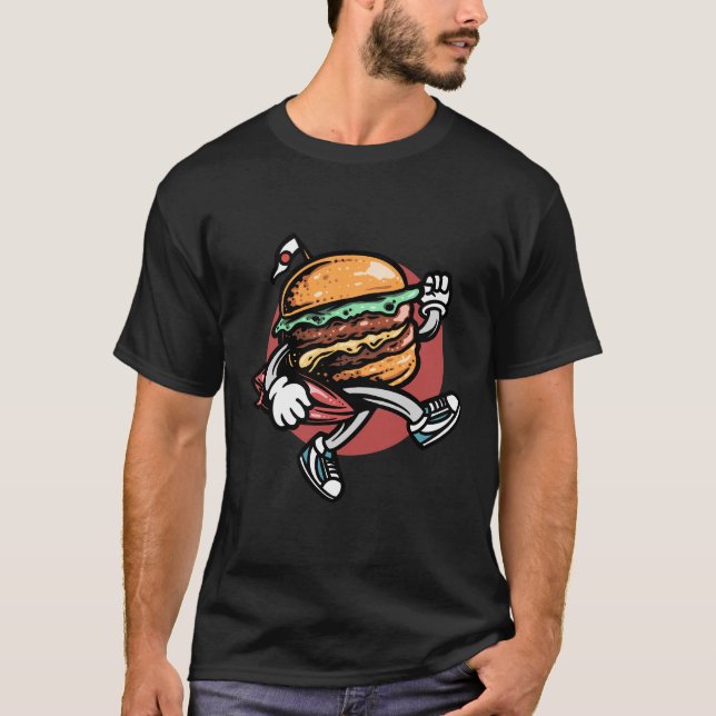Illustration von Burger Samurai T-Shirt (Vorderseite)