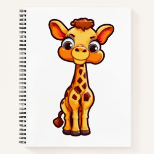 Illustration von Cartoon-Giraffen Notizbuch