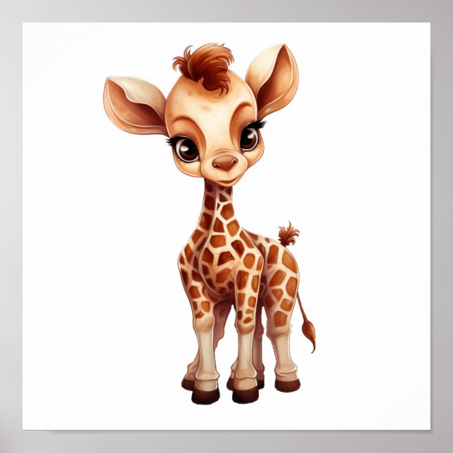 Illustration von Cartoon-Giraffen Poster (Vorne)