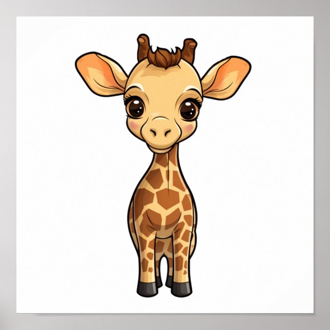 Illustration von Cartoon-Giraffen Poster (Vorne)