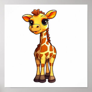 Illustration von Cartoon-Giraffen Poster