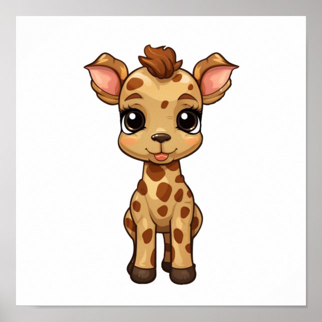Illustration von Cartoon-Giraffen Poster (Vorne)