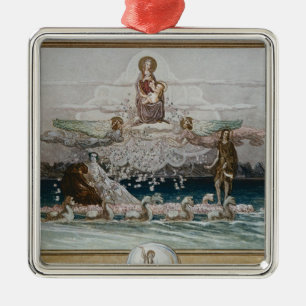 Illustration von Dantes "göttlicher Komödie" 2 Silbernes Ornament