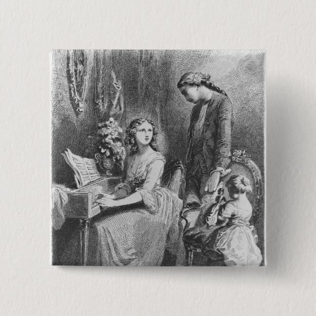 Illustration 'von den Sorgen von Werther Button (Vorderseite)